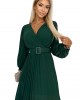 Дамска плисирана рокля рокля в тъмнозелен цвят KLARA 414-1, Numoco, Дълги рокли - Complex.bg