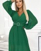 Дамска плисирана рокля в зелен цвят KLARA 414-3, Numoco, Дълги рокли - Complex.bg