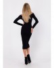 Рипсена рокля в черен цвят M757, MOE, Миди рокли - Complex.bg
