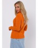 Пуловер с поло яка в оранжев цвят M771, MOE, Пуловери - Complex.bg