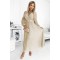 Дамска плисирана рокля в бежов цвят KLARA 414-8