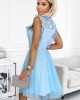 Елегантна рокля в син цвят 454-4, numoco basic, Къси рокли - Complex.bg