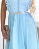 Елегантна рокля в син цвят 454-4, numoco basic, Къси рокли - Complex.bg