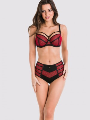 Бикини с висока талия в червен цвят NAKED 19064  Бикини с висока талия в червен цвят NAKED 19064