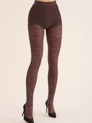 Фигурален дамски чорапогащник в цвят кафе CAMEO 60 DEN