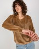 Плюшена дамска блуза в цвят камел 8441.07P,  Блузи / Топове - Complex.bg