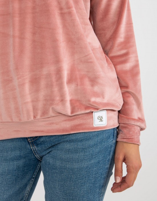 Плюшена дамска блуза в розов цвят 8441.07P,  Блузи / Топове - Complex.bg