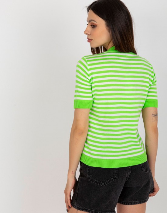 Дамска блуза на райета в светлозелен цвят 1441.80,  Блузи / Топове - Complex.bg