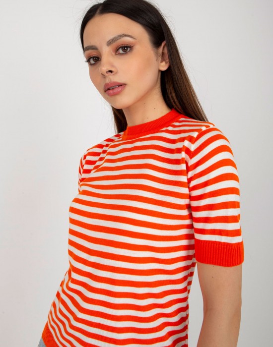 Дамска блуза на райета в оранжев цвят 1441.80,  Блузи / Топове - Complex.bg