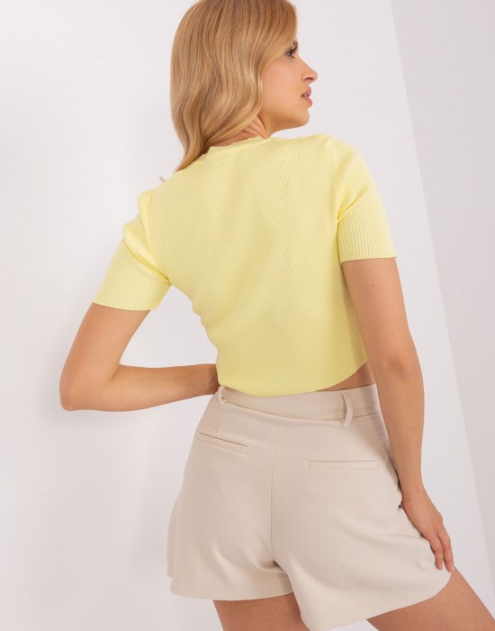 Къса дамска блуза в жълт цвят 2305.32,  Блузи / Топове - Complex.bg