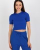 Къса дамска блуза в син цвят 2305.32,  Блузи / Топове - Complex.bg