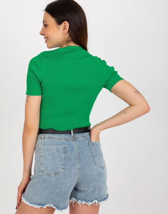 Къса дамска блуза в зелен цвят 2305.32,  Блузи / Топове - Complex.bg