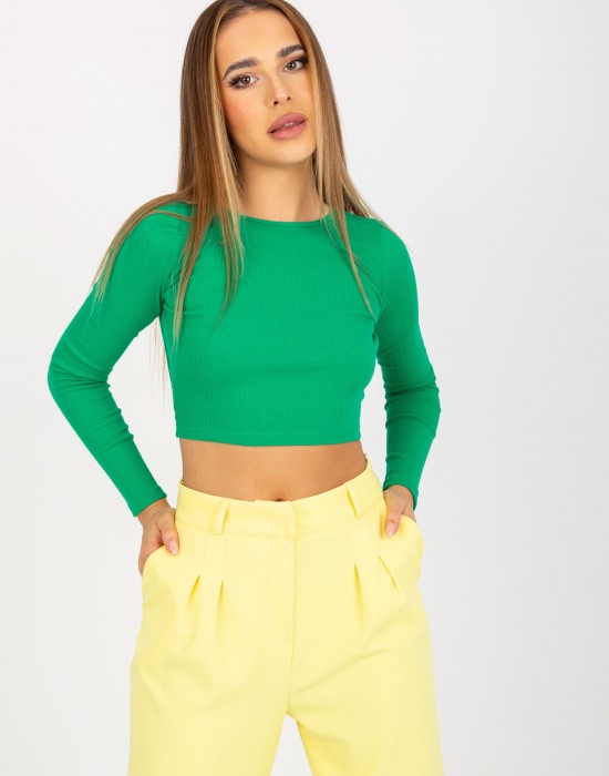 Къса дамска блуза в зелен цвят 8010.82,  Блузи / Топове - Complex.bg