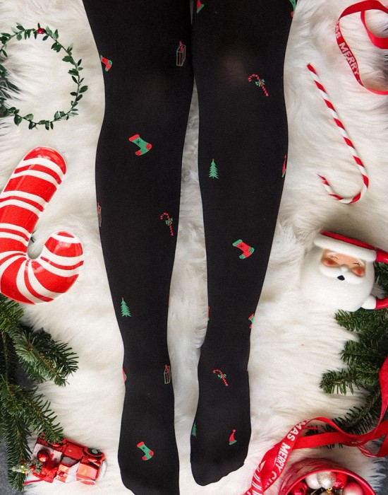 Коледни чорапогащи в черен цвят CHRISTMAS 60 DEN, Gabriella, Чорапогащи - Complex.bg