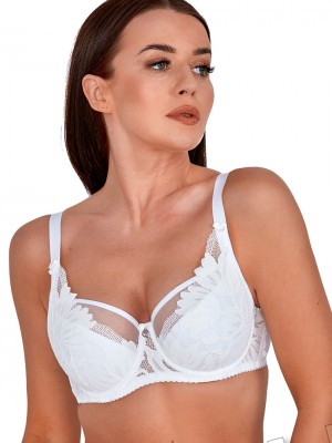 Красив сутиен с ефектен дизайн в бял цвят KETO 1134 Красив сутиен с ефектен дизайн в бял цвят KETO 1134