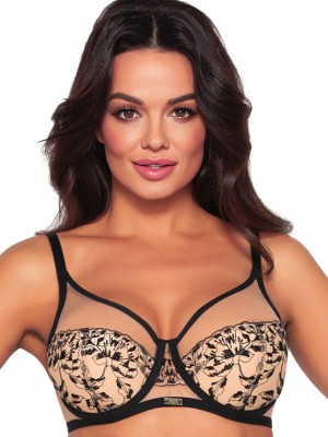 Сутиен с полуподплатени чашки в бежов цвят 2060  Сутиен с полуподплатени чашки в бежов цвят 2060