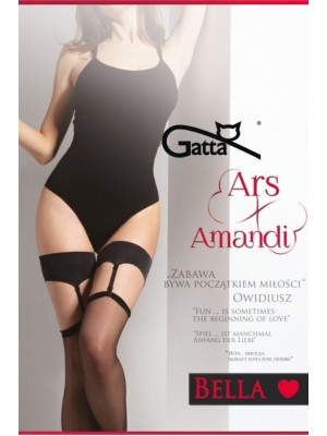 Дълги дамски чорапи в черен цвят BELLA 20 DEN 