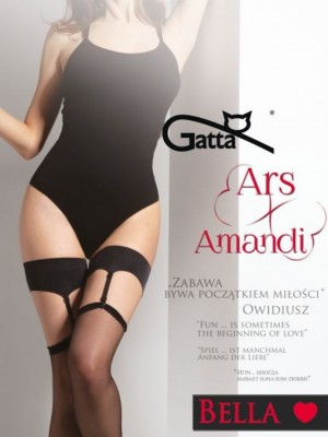 Дълги дамски чорапи в черен цвят BELLA 20 DEN 