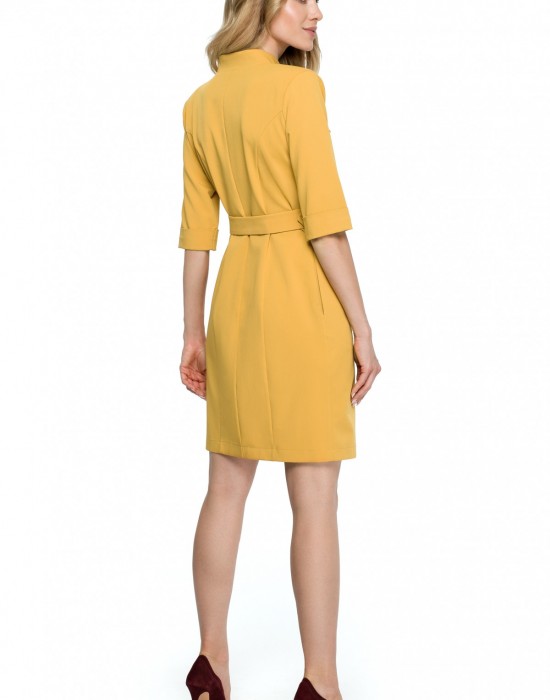 Елегантна къса рокля в жълт цвят S120 