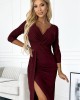 Елегантна дълга рокля в тъмночервен цвят 404-5