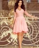 Елегантна асиметрична рокля в пастелно розово 210-7