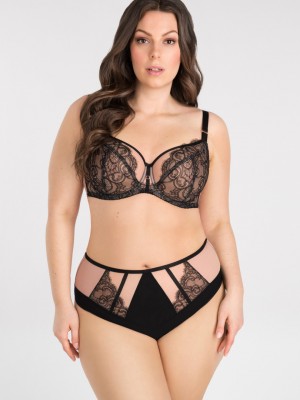 Сутиен с дантела в черен цвят K834 BLACK TO BLACK