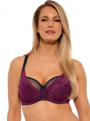 Луксозен полуподплатен сутиен в лилаво 1257
