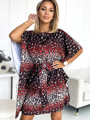 Широка рокля с животински принт 287-23