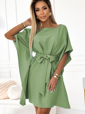 Широка рокля в пастелно зелено 287-27