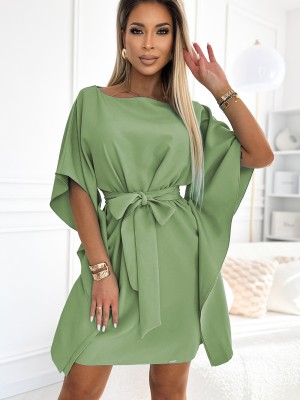 Широка рокля в пастелно зелено 287-27