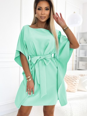 Широка рокля в цвят мента 287-31