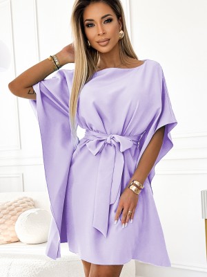 Широка рокля в лилав цвят 287-29
