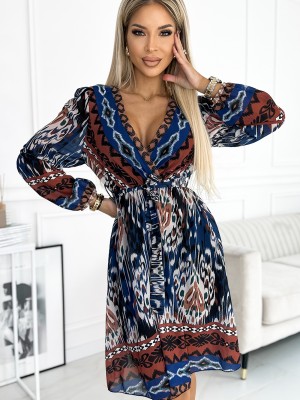 Рокля от шифон с мотиви 516-1