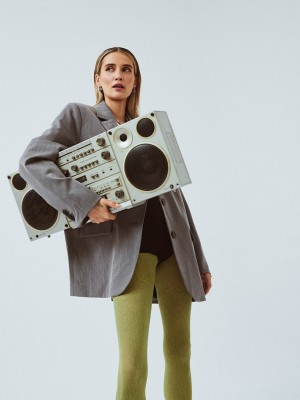 Фигурален дамски чорапогащник в цвят лимон PRYMA 40 DEN