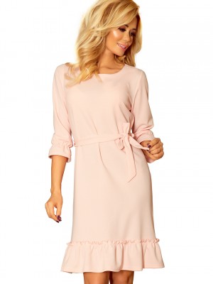 Елегантна миди рокля с колан 193-2