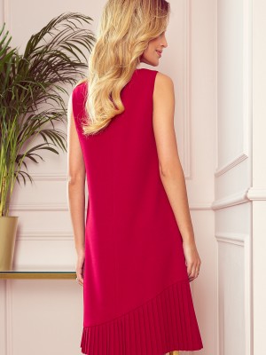 Миди рокля в червен цвят 308-2