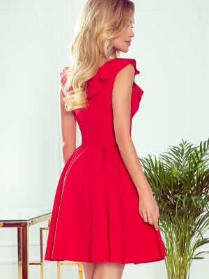 Елегантна рокля в червен цвят 307-1