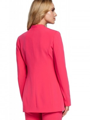 Класическо сако без яка в розов цвят M304