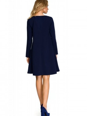 Трапецовидна рокля в тъмносин цвят S137