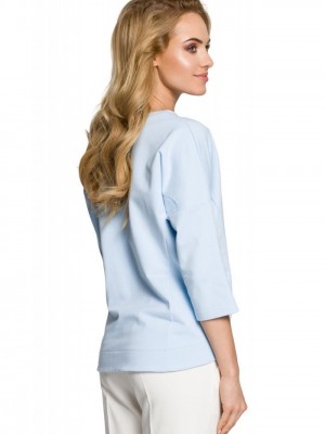 Изчистена блуза в светлосин цвят M315