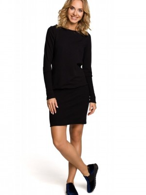 Ежедневна мини рокля в черно M143