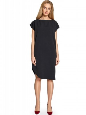 Ежедневна миди рокля в черен цвят S098 