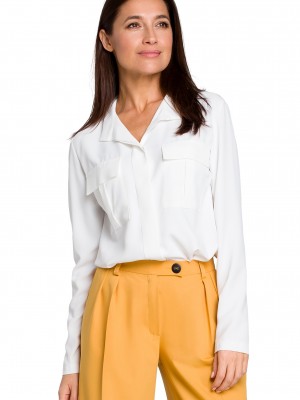 Свободна риза в екрю цвят S144 