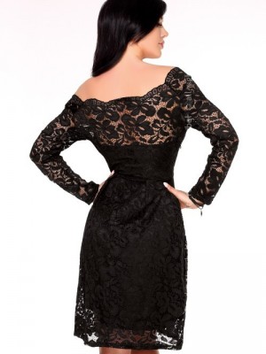 Елагантна миди рокля в черно Caramia