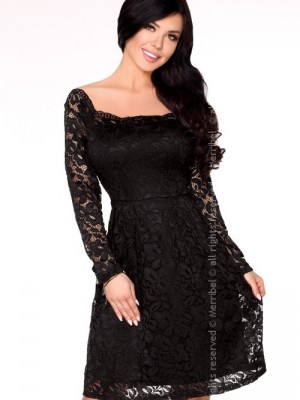 Елагантна миди рокля в черно Caramia