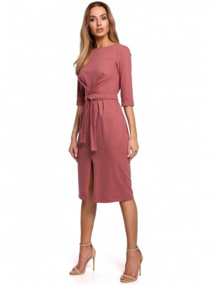 Елегантна дамска рокля в розов цвят M496