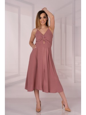 Дълга рокля в цвят пепел от рози Molinen D04