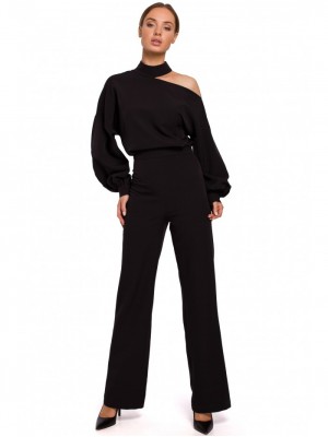 Елегантен дамски гащеризон в черен цвят M528