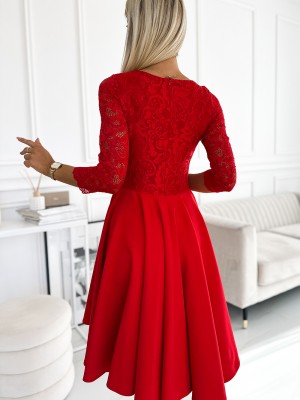 Елегантна асиметрична рокля в червено 210-16