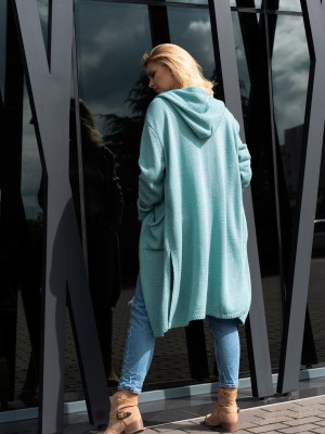 Дълга дамска жилетка в цвят мента Amaral